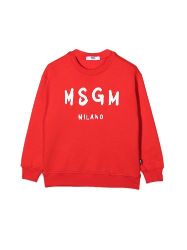 Sweatshirt over crew neck and logo - msgm - Modalova