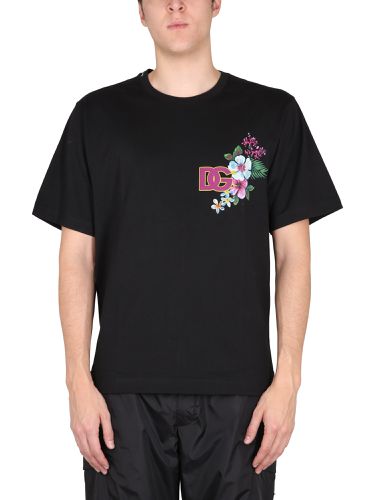 Dolce & gabbana floral logo t-shirt - dolce & gabbana - Modalova
