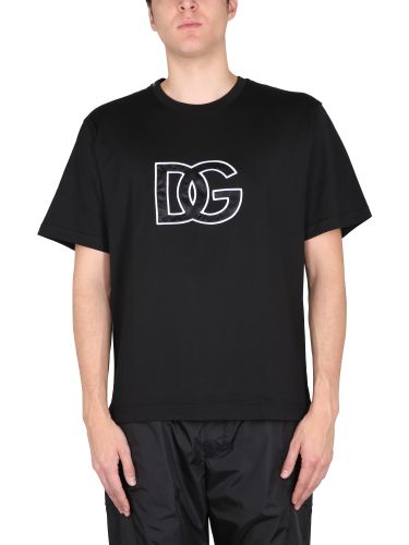 T-shirt with logo embroidery - dolce & gabbana - Modalova