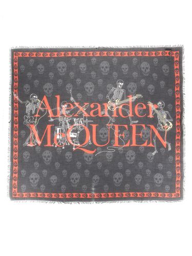 Scarf with logo print - alexander mcqueen - Modalova