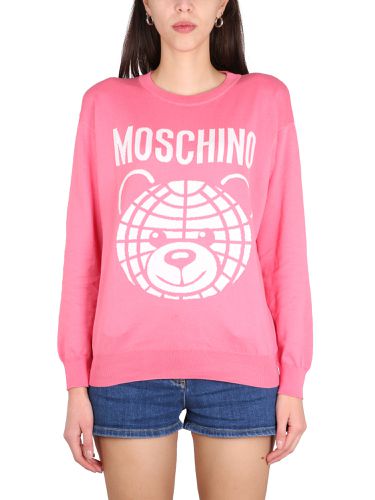 Moschino cotton crew neck sweater - moschino - Modalova