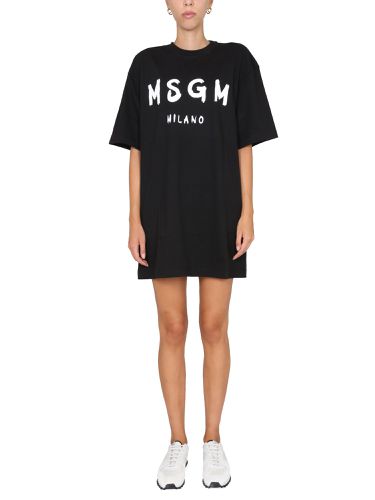 Msgm brushed logo dress - msgm - Modalova