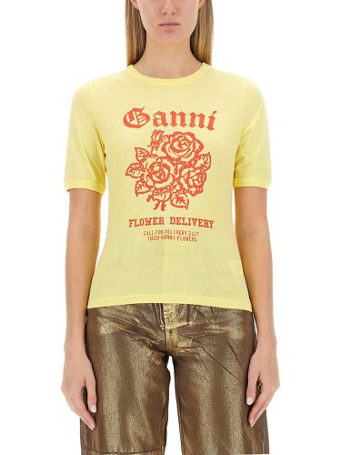 Ganni t-shirt with logo - ganni - Modalova