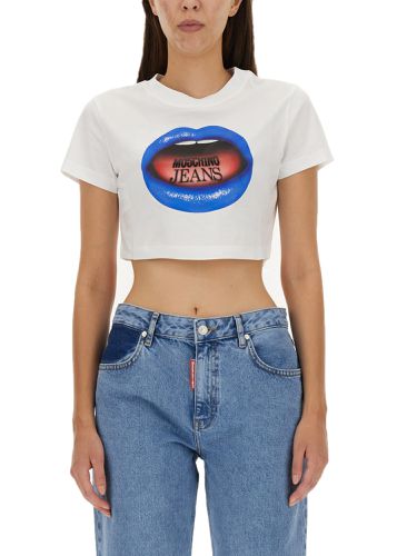 Moschino jeans mouth print t-shirt - moschino jeans - Modalova