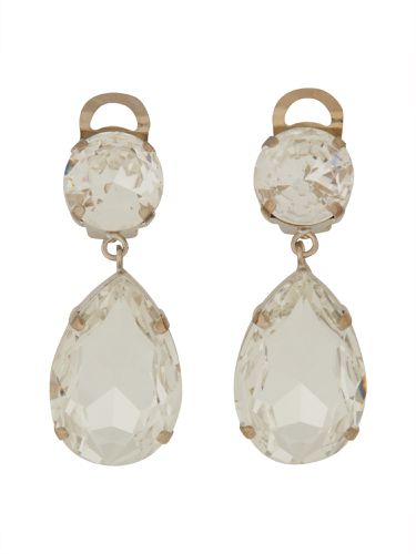Pendant earrings with jewel stones - moschino - Modalova