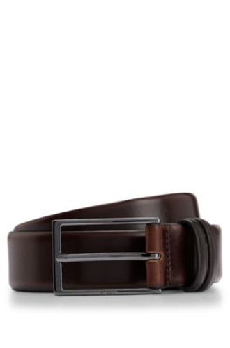 Ceinture en cuir au tannage végétal avec détail en métal couleur acier - Boss - Modalova