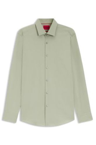Chemise Slim Fit en popeline de coton facile à repasser - HUGO - Modalova