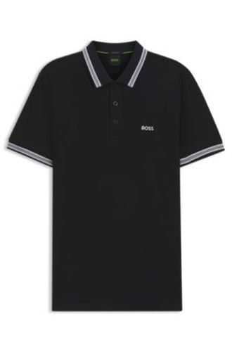 Polo en piqué de coton avec détails de logo - Boss - Modalova
