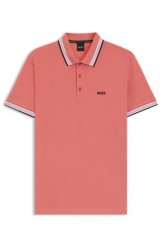 Polo en piqué de coton avec détails de logo - Boss - Modalova