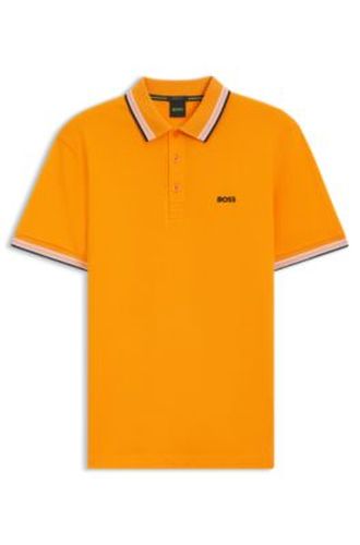 Polo en piqué de coton avec détails de logo - Boss - Modalova