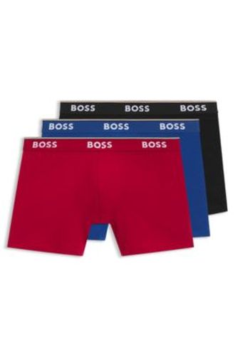 Lot de trois boxers longs en coton stretch - Boss - Modalova