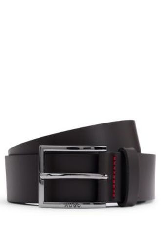 Ceinture en cuir avec boucle à logo gravé - HUGO - Modalova
