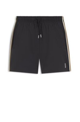 Short de bain avec rayures emblématiques et logo - Boss - Modalova