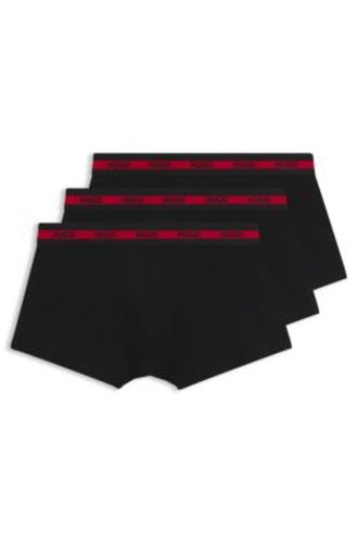 Lot de trois boxers courts en coton stretch avec taille logo - HUGO - Modalova