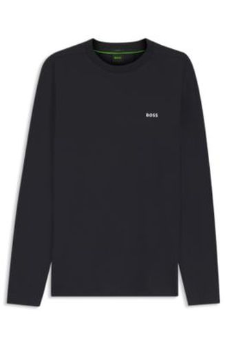 T-shirt en coton stretch à logo contrastant - Boss - Modalova