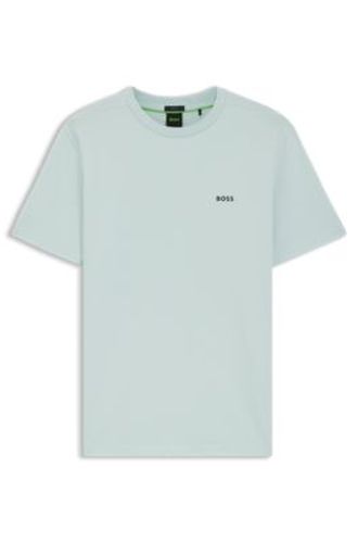 T-shirt en coton stretch avec détail logoté - Boss - Modalova