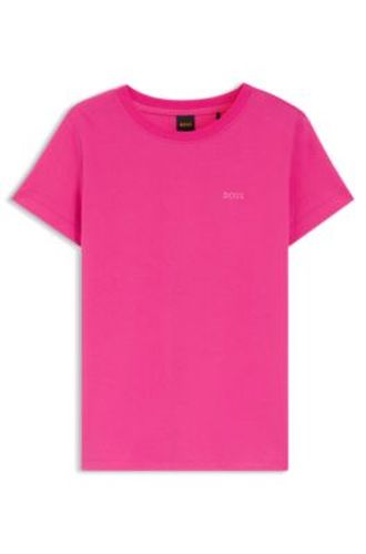 T-shirt en jersey de coton avec détail de logo - Boss - Modalova