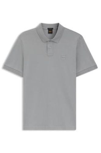 Polo Slim en coton stretch à patch logo - Boss - Modalova