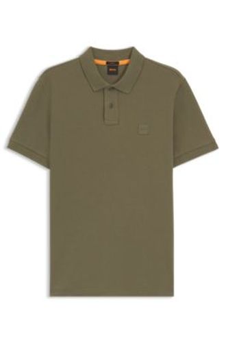 Polo Slim en coton stretch à patch logo - Boss - Modalova
