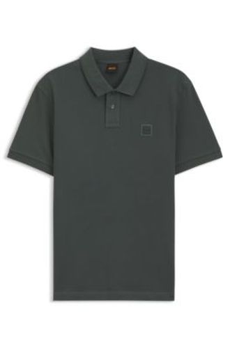 Polo Slim en coton stretch à patch logo - Boss - Modalova