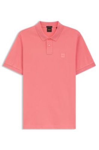 Polo Slim en coton stretch à patch logo - Boss - Modalova