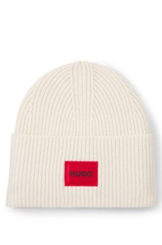 Bonnet unisexe en laine mélangée avec logo - HUGO - Modalova