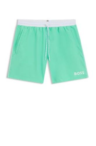 Short de bain à logo contrastant et liseré - Boss - Modalova