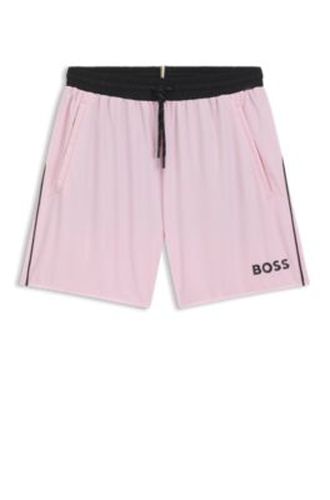 Short de bain à logo contrastant et liseré - Boss - Modalova