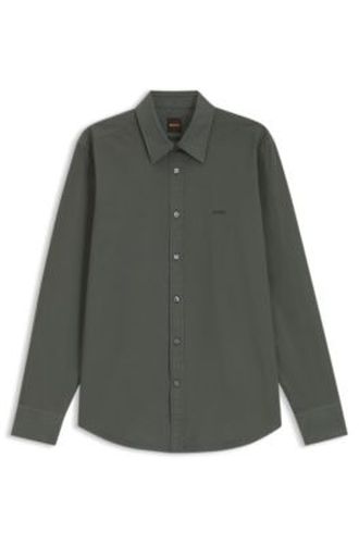 Chemise Regular en popeline de coton avec logo brodé - Boss - Modalova