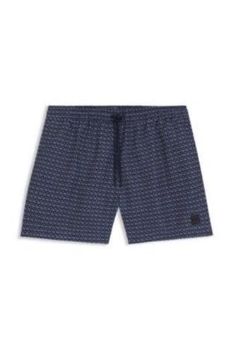 Short de bain à micro-imprimé et badge logoté - Boss - Modalova