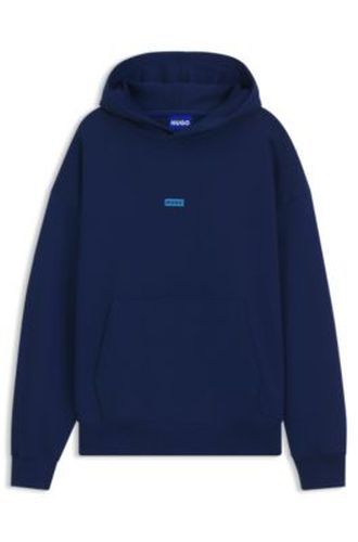 Sweat à capuche Loose en molleton de coton avec détails logotés - HUGO - Modalova