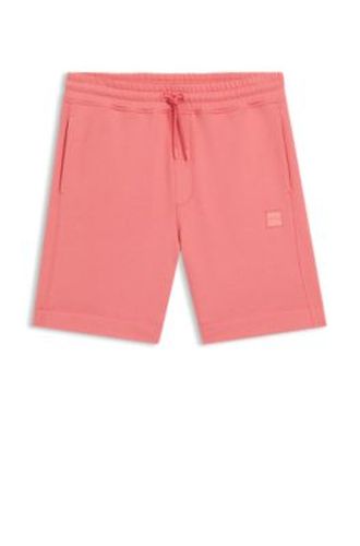 Short en molleton de coton avec écusson logoté - Boss - Modalova