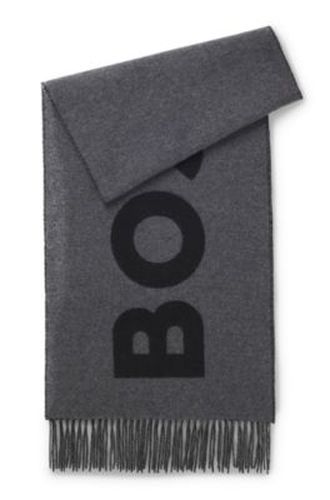 Écharpe en jacquard de laine mélangée fabriquée en Italie - Boss - Modalova