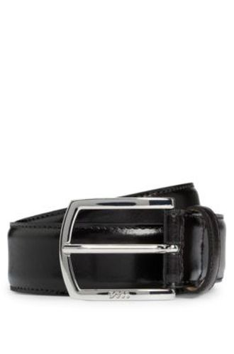 Ceinture en cuir italien avec boucle logo lustrée - Boss - Modalova