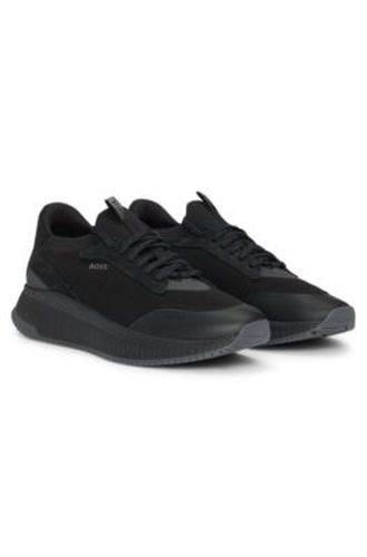 Baskets TTNM EVO avec tige en maille et finitions en cuir suédé - Boss - Modalova