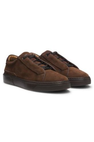 Baskets Gary en cuir suédé avec système de laçage élastique - Boss - Modalova