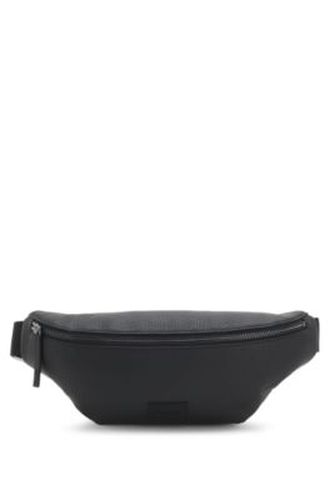Sac ceinture grainé avec écusson logo - HUGO - Modalova