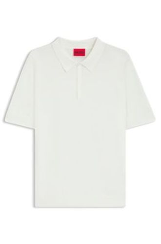 Polo en maille avec patte de boutonnage recouverte - HUGO - Modalova
