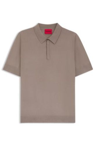 Polo en maille avec patte de boutonnage recouverte - HUGO - Modalova