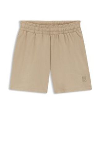 Short décontracté en molleton de coton avec logo brodé - HUGO - Modalova