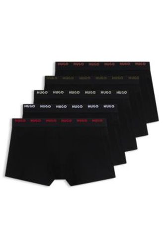Lot de cinq boxers courts en coton stretch avec taille à logos - HUGO - Modalova