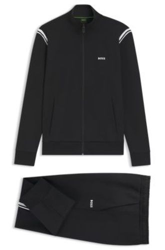 Ensemble de survêtement Regular en coton stretch avec empiècements à rayures - Boss - Modalova
