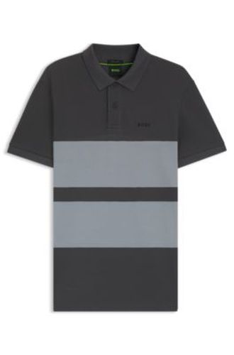 Polo en piqué de coton à rayures larges - Boss - Modalova