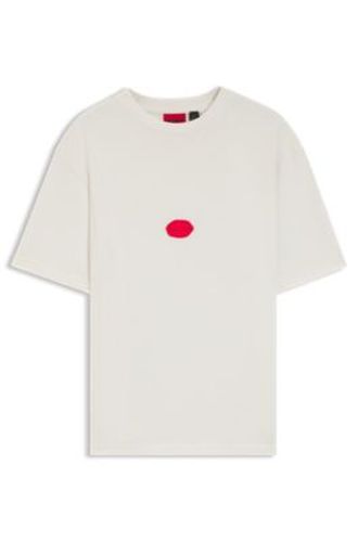 T-shirt en jersey de coton à logo estampé à la cire - HUGO - Modalova