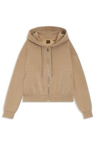 Sweat à capuche Oversize zippé avec logo brodé - Boss - Modalova