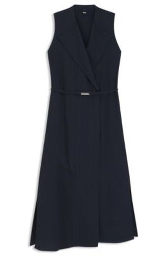 Robe portefeuille boutonnée sur le devant à rayures tennis - Boss - Modalova