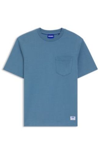 T-shirt en jersey de coton avec poche plaquée et étiquette logotée - HUGO - Modalova
