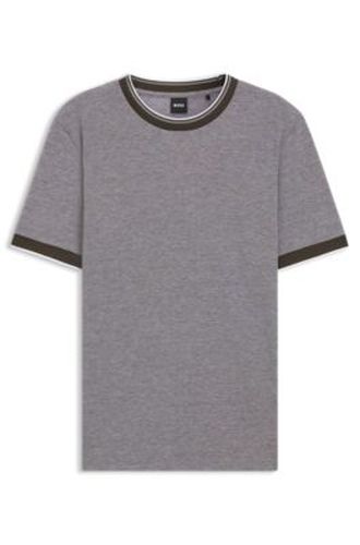 T-shirt en piqué de coton avec détail logoté - Boss - Modalova