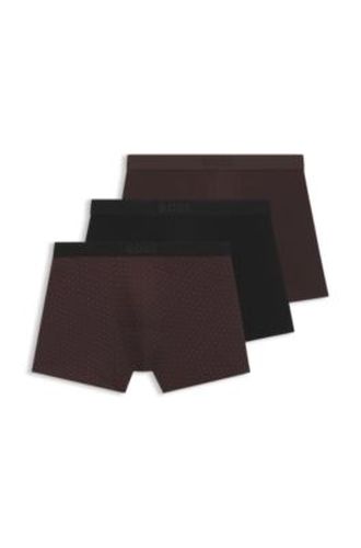 Lot de trois boxers longs en coton stretch - Boss - Modalova