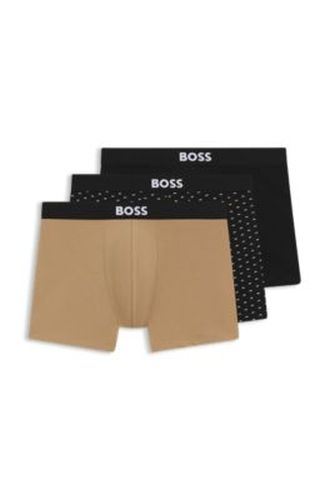 Lot de trois boxers longs en coton stretch - Boss - Modalova